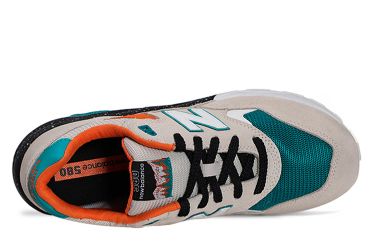 Кроссовки New Balance 580 (оранжево-зеленые) — Оранжевый / зелёный — фото 3