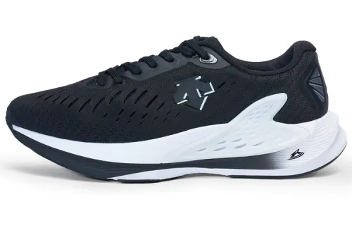 DESCENTE Fabric Breathable Cushioning Breathable Cushioning Low top Casual Running Shoes Unisex Black White