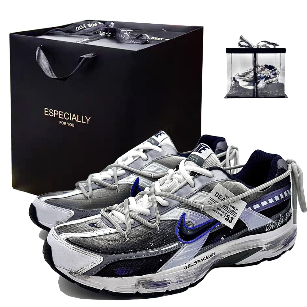 Nike Initiator Cushioning Low top Running Shoes Men’s Black Purple White