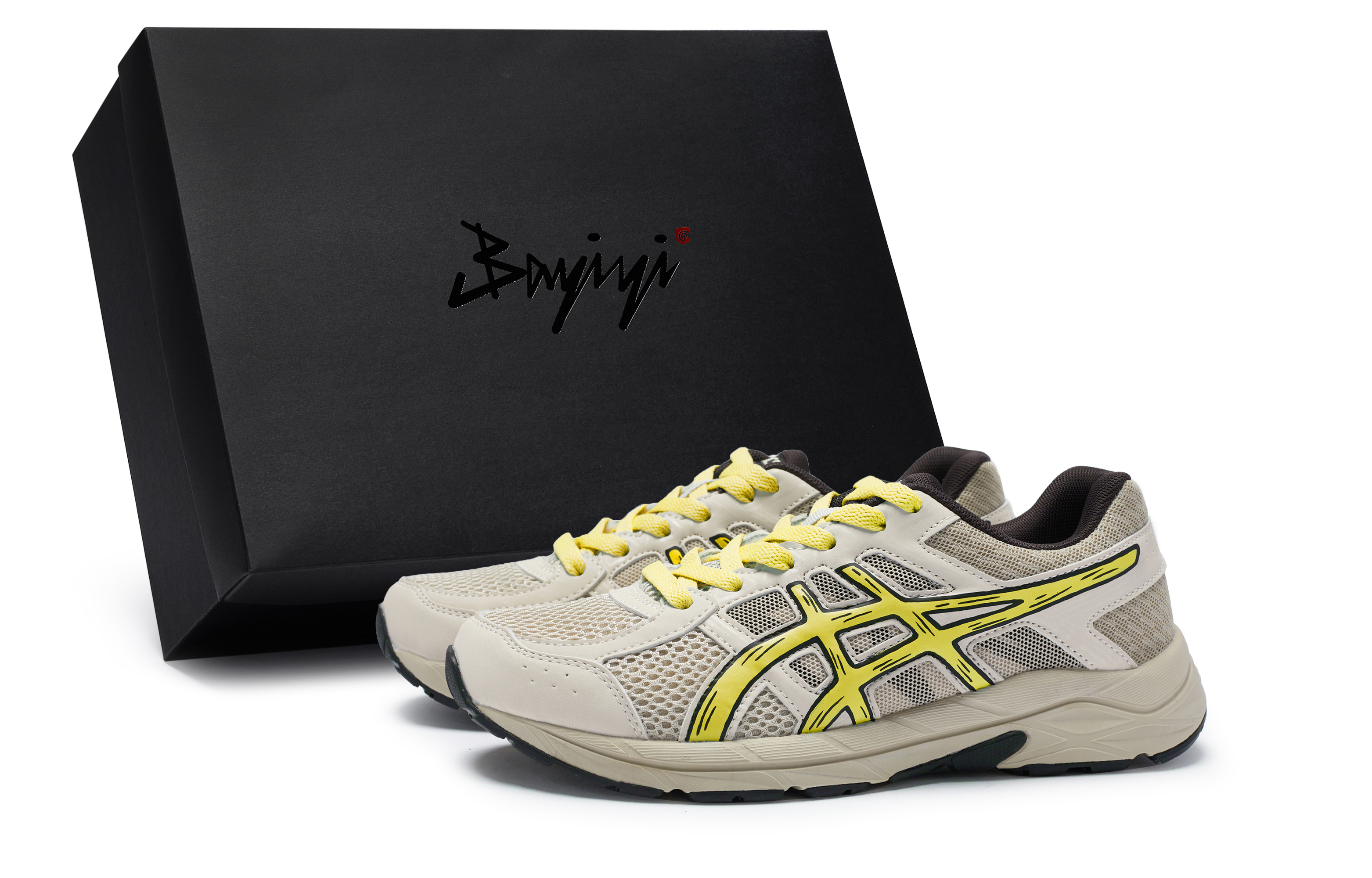 Asics Gel Contend 4 Slip Resistant Abrasion Resistant Low top Running Shoes Men's Gray Yellow
