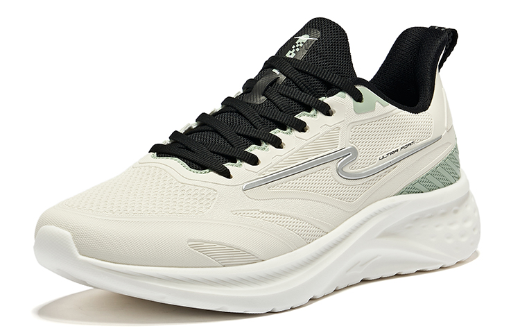 Erke Abrasion Resistant Breathable Low top Running Shoes Men’s Microcrystal White Jet Black