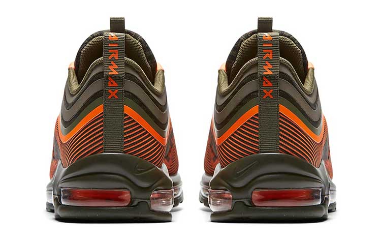 Мужские кроссовки Nike Air Max 97 Ultra'17 (серо-зелено-оранжевые) — фото 5