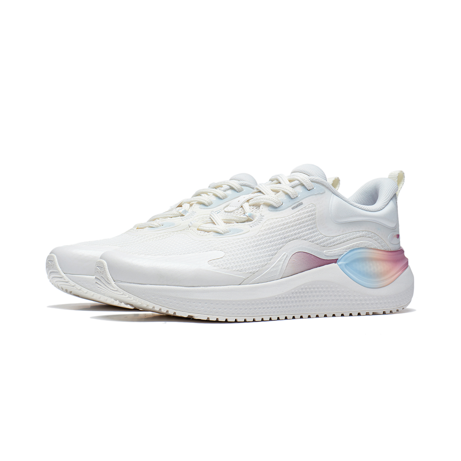 Li Ning EazGo Slip Resistant, Abrasion Resistant, Breathable Low top Running Shoes Women’s Champagne White