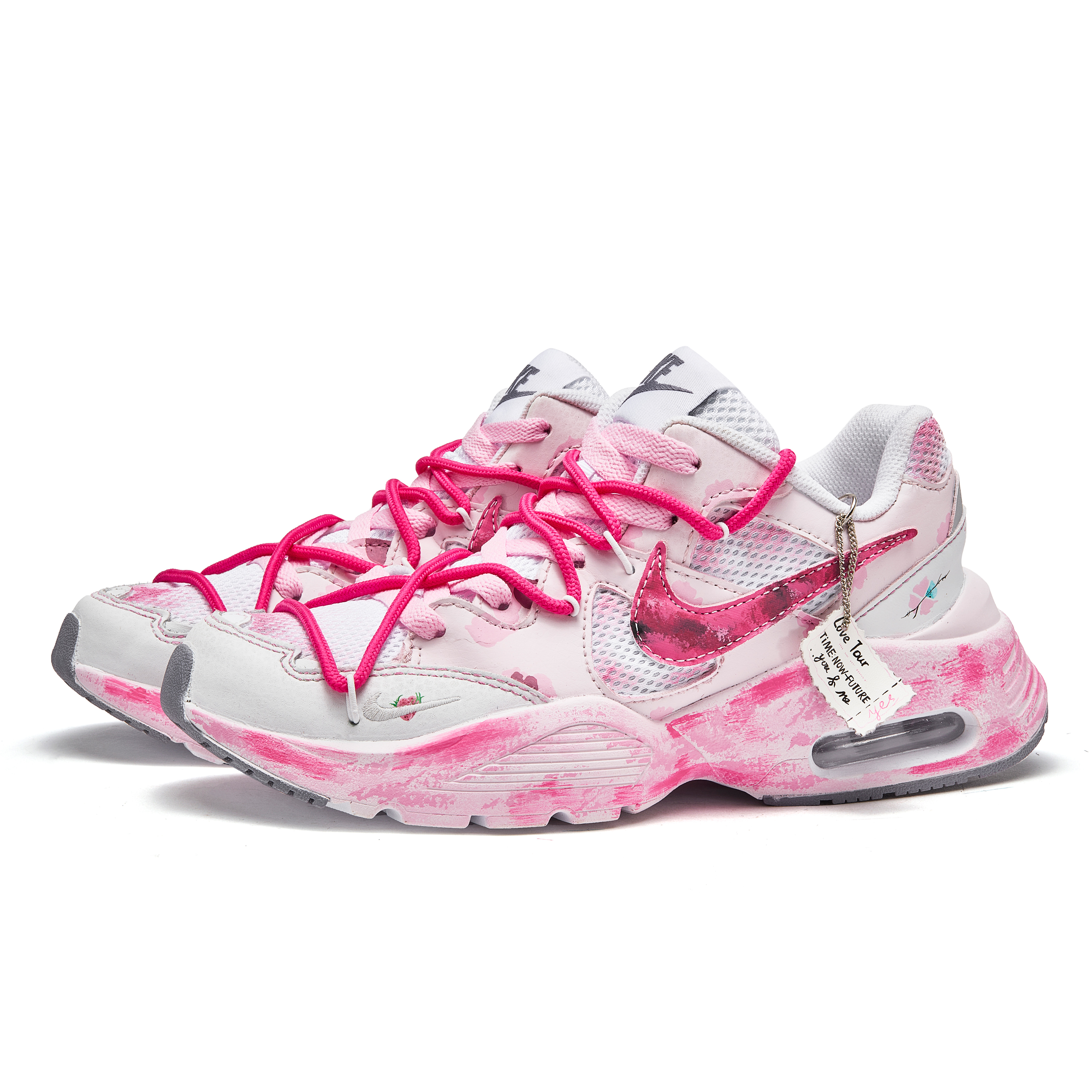 Nike Air Max Fusion Slip Resistant Slip Resistant Low top Running Shoes Women’s Pink White