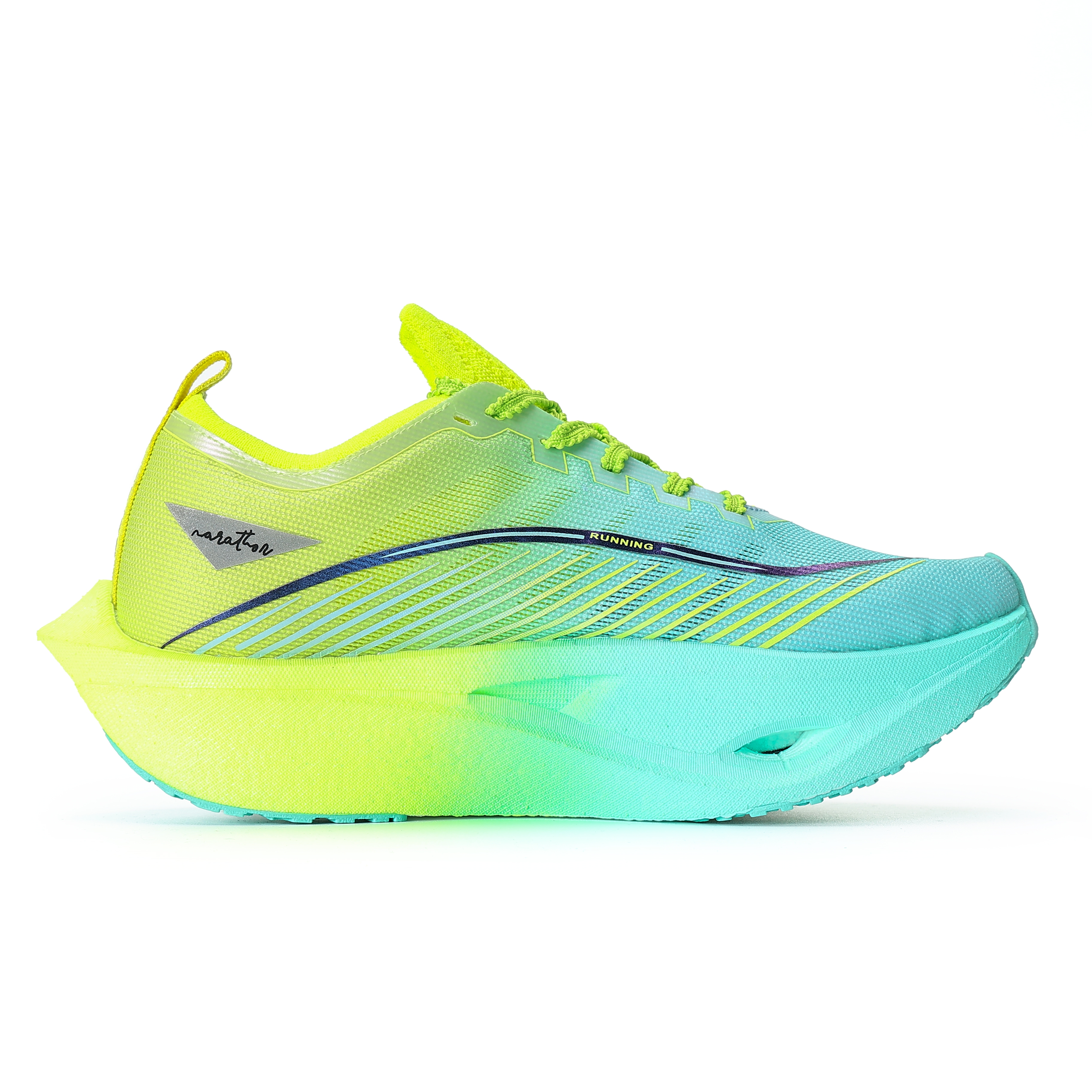 XIANGPAO Fabric Low top Genuine Carbon Plate Running Shoes Unisex Blue Green