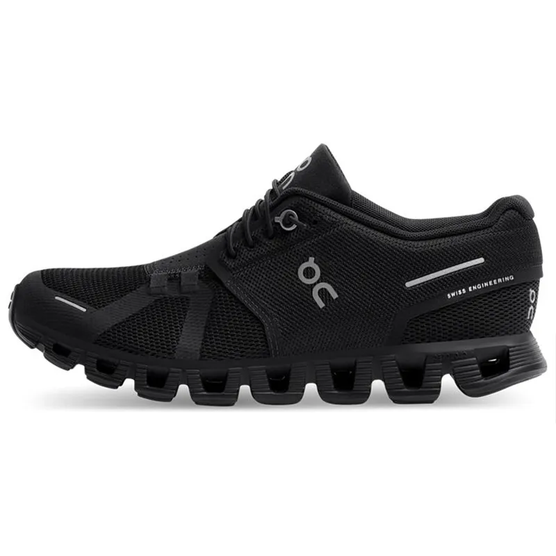On Cloud 5 Comfortable Fabric Breathable Low top Casual Training Sprint City Commuting Running Shoes Women's Black