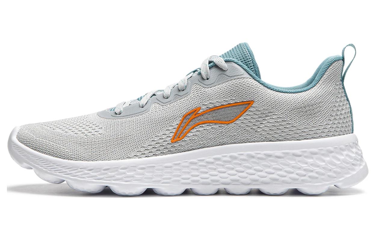 Li Ning Cloud Motion Cushioning Slip Resistant Breathable Reflective Low top Casual Running Shoes Men's Mist Gray