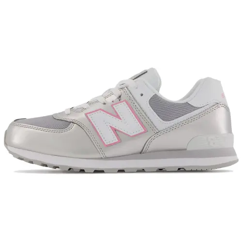 New Balance NB 574 Comfortable Low top Running Shoes Women's Silver White