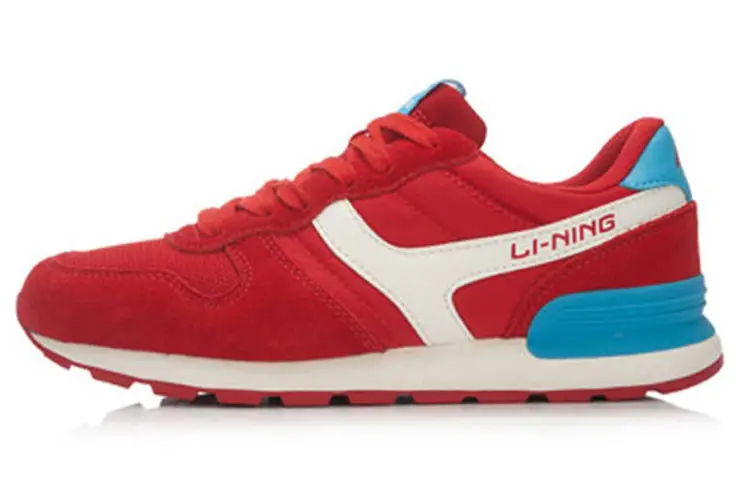 Li Ning Glory Series Comfortable Cushioning Slip Resistant Abrasion Resistant Low top Running Shoes Women's Red