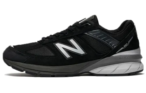 New Balance NB 990 V5 Retro Comfortable Simple Suede Fur Low Top Casual Running Shoes Women's Black Gray White D Wide