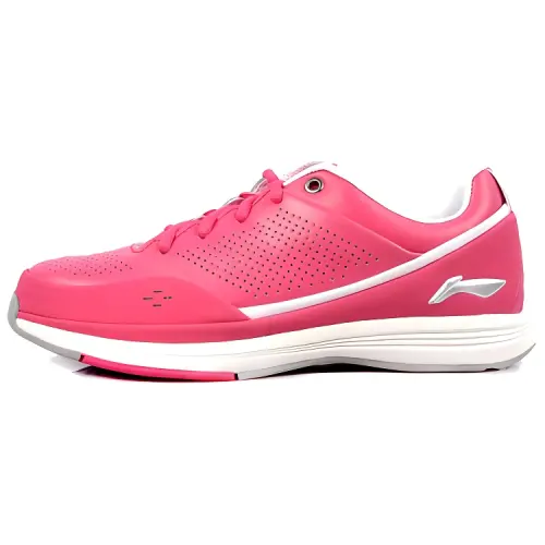 Li Ning Comfortable Cushioning Breathable Abrasion Resistant Low top Running Shoes Women's Pink White