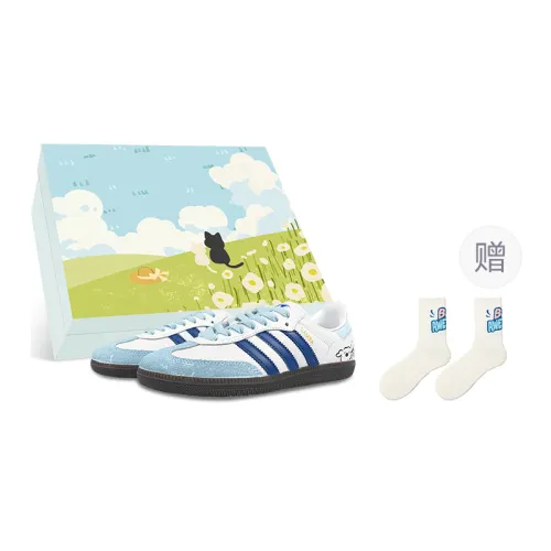 Adidas Originals SAMBA OG Quick Dry Abrasion Resistant Impact Resistance Low top Skateboard Shoes Unisex White Blue