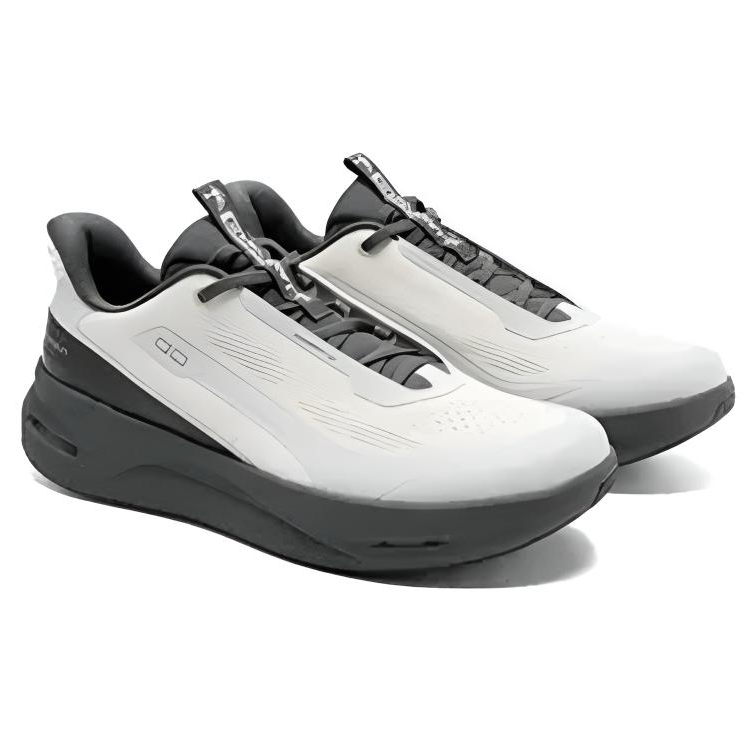 QIAODAN Breathable And Lightweight Low top Casual Training Running Shoes Men’s Beige Gray