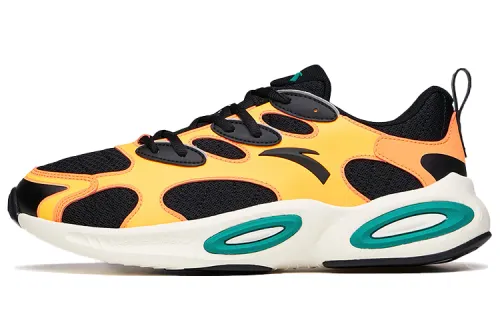 ANTA Running Collection Running Shoes Men's Low Top Black/Fluorescent Mango Orange