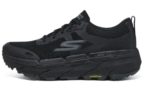 Skechers Cushioning Abrasion Resistant Lightweight Low top Running Shoes Men's Black