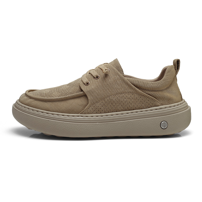 Qiangren 3515 Breathable Cloth Shoes Thick Sole Trendy Work Shoes Ultra Light Men's Casual Men's Style