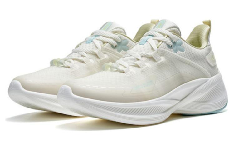 XTEP Cushioning Slip Resistant Abrasion Resistant Low top Running Shoes Women’s White Blue