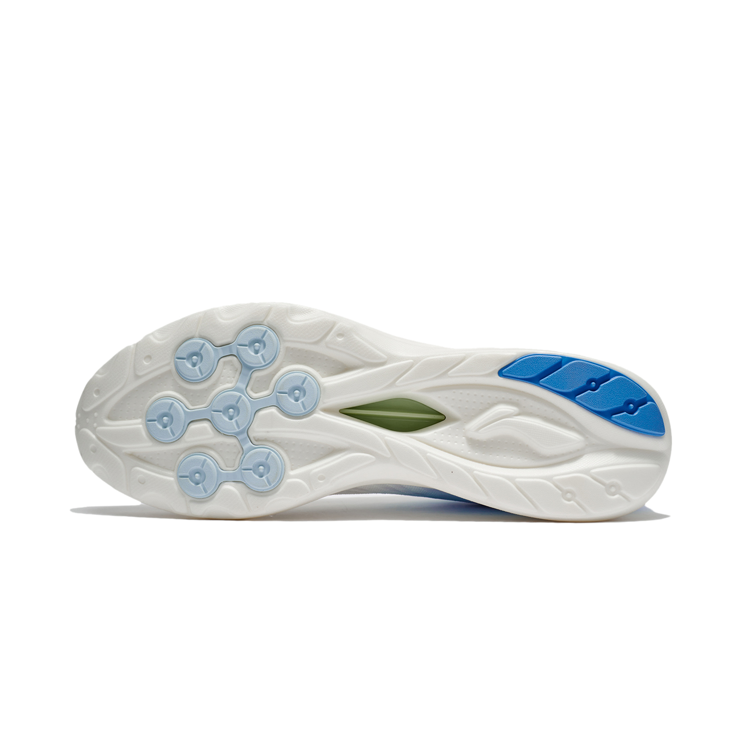 Li Ning Cushioning Slip Resistant Breathable Lightweight Low top Sprint Running Shoes Men’s White Blue