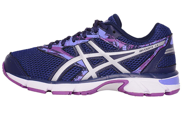 Asics Gel Excite 4 Abrasion Resistant Low top Running Shoes Women's Purple Silver