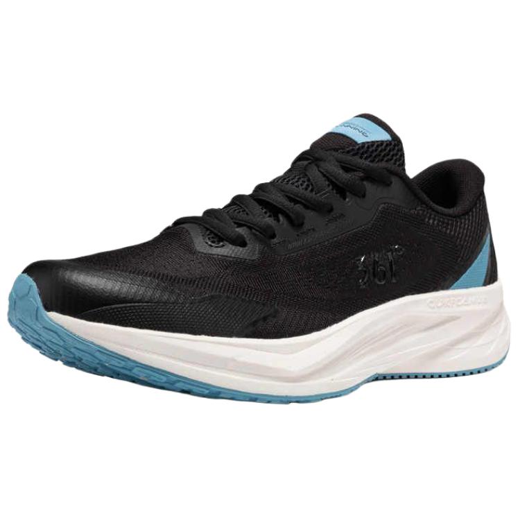361° Cushioning Breathable Lightweight Low top Long Distance Running Shoes Men’s Obsidian Black Feather White