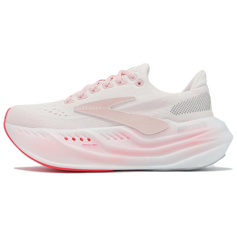 Brooks Brooks Glycerin max super glycerin comfortable and fashionable cushioning thick sole fabric breathable support low-top marathon long-distance running shoes women's pink and white