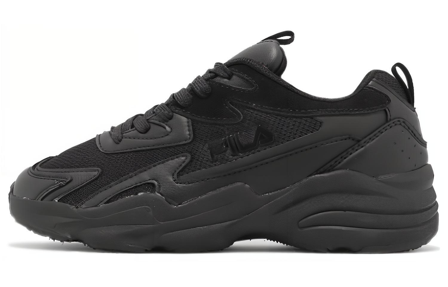 FILA Wavelet Slip Resistant Abrasion Resistant Low top Chunky Sneakers Women's Black