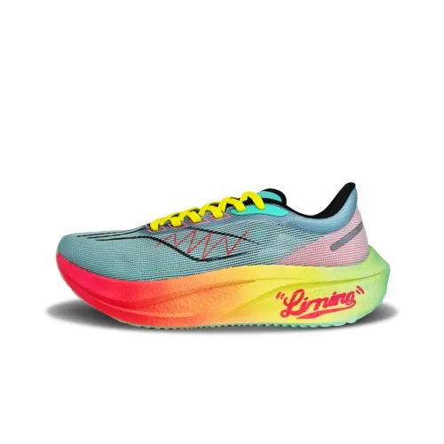 LiNing Feidian 4 Challenger Slip-Resistant Breathable Rebound Low-Top Training Running Shoes Unisex Blue Orange