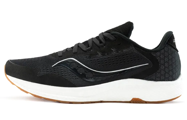 Saucony Freedom 4 Cushioning Slip Resistant Abrasion Resistant Low top Casual Running Shoes Men's Black White