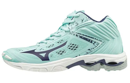 Mizuno Wave Lightning Z5 Sports Slip Resistant And Breathable Mid top Running Shoes Unisex Blue White