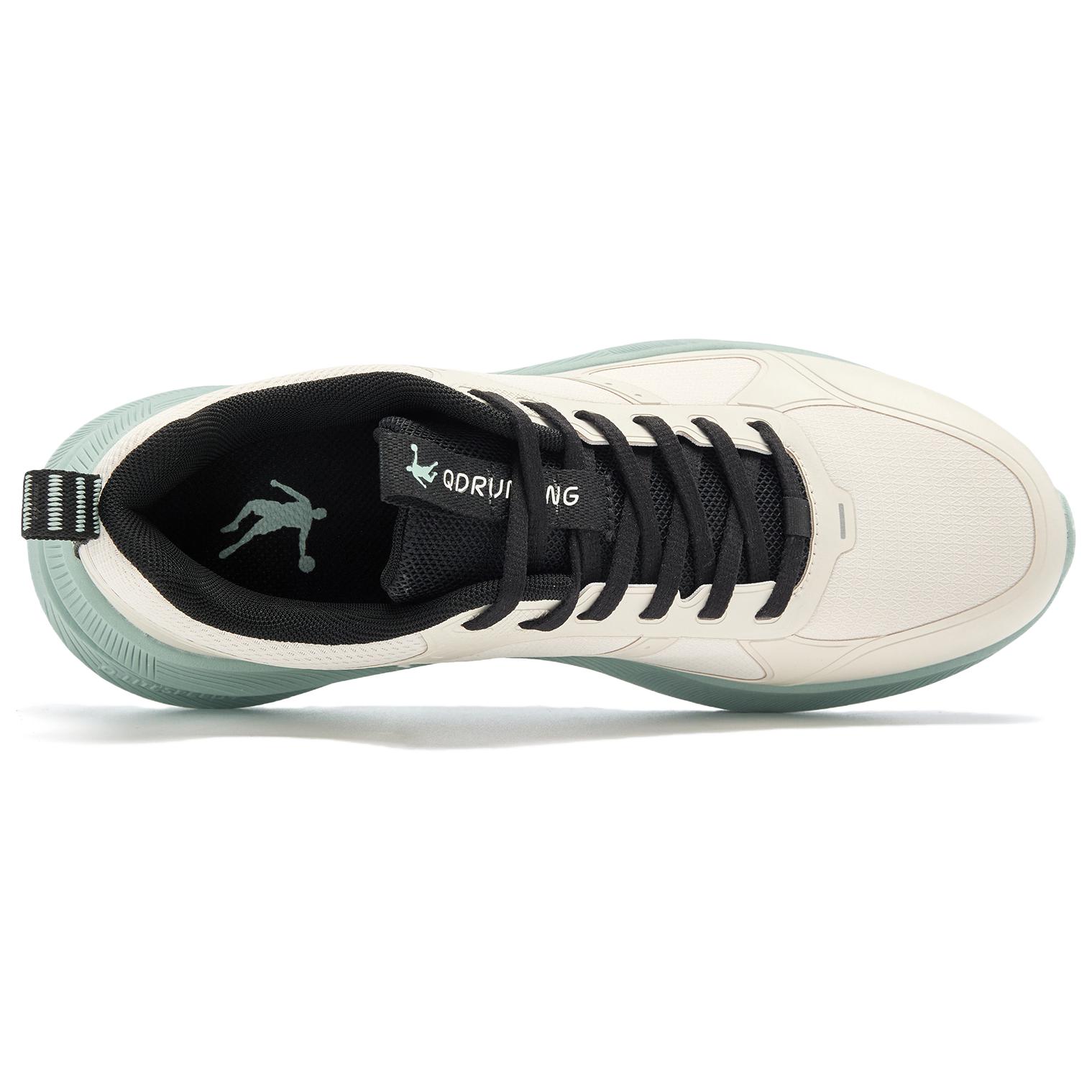 QIAODAN Running Shoes Men’s Low Top Antique Porcelain White, Black