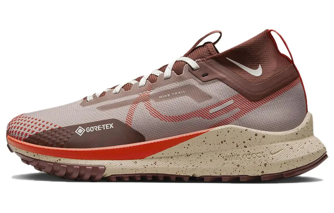 Nike React Pegasus Trail 4 Gore Tex Diffused Taupe Dark Pony Sail Picante Red Women's