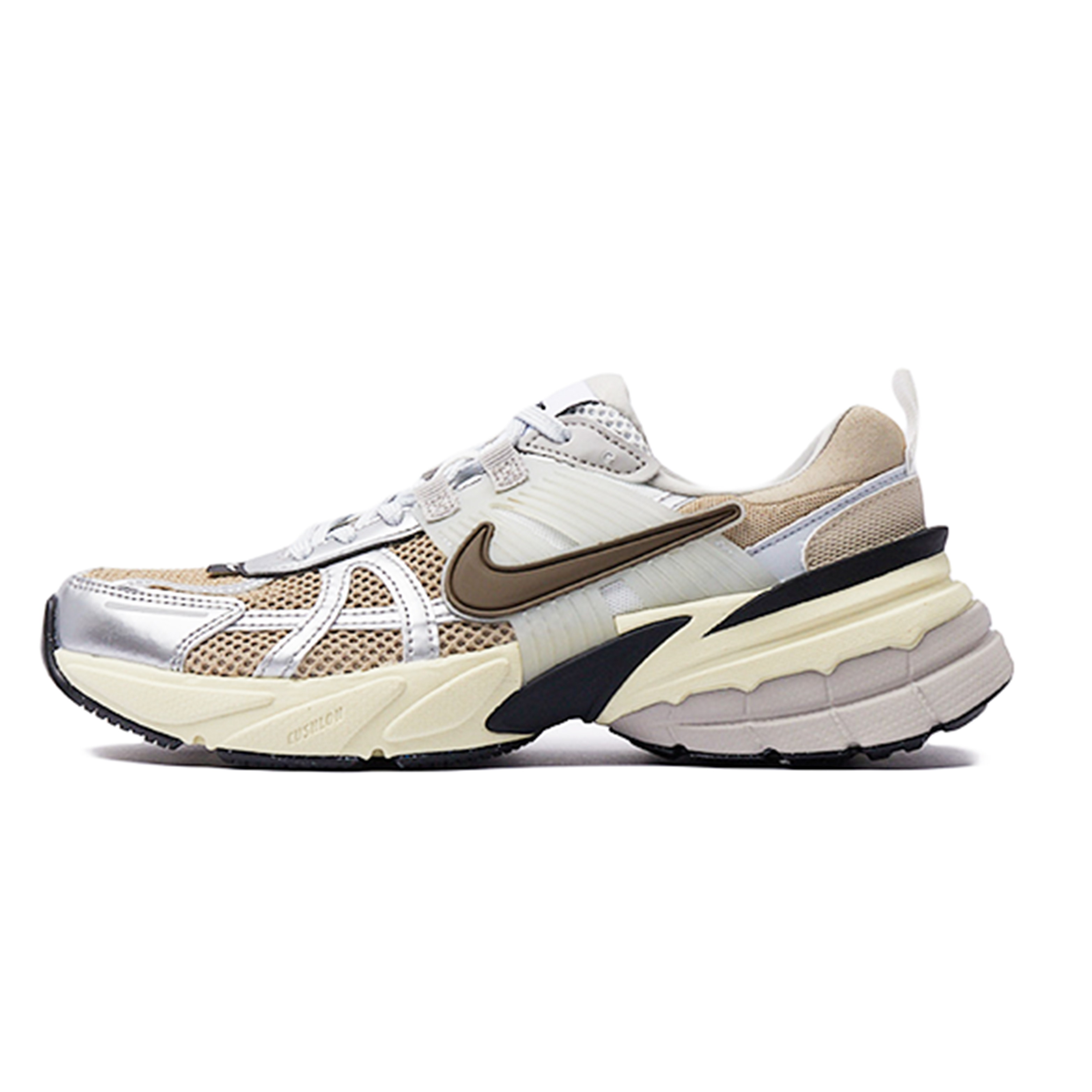 Nike V2K Run Slip Resistant Slip Resistant Low top Casual Running Shoes Women’s Brown Silver