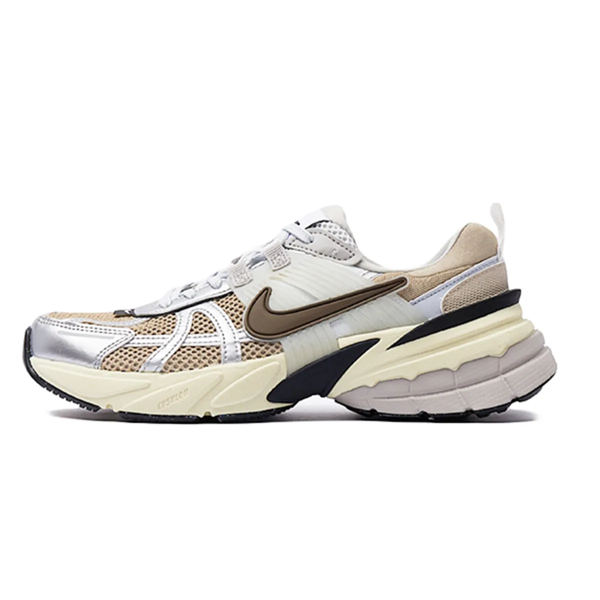 Nike V2K Run Slip Resistant Slip Resistant Low top Casual Running Shoes Women's Brown Silver