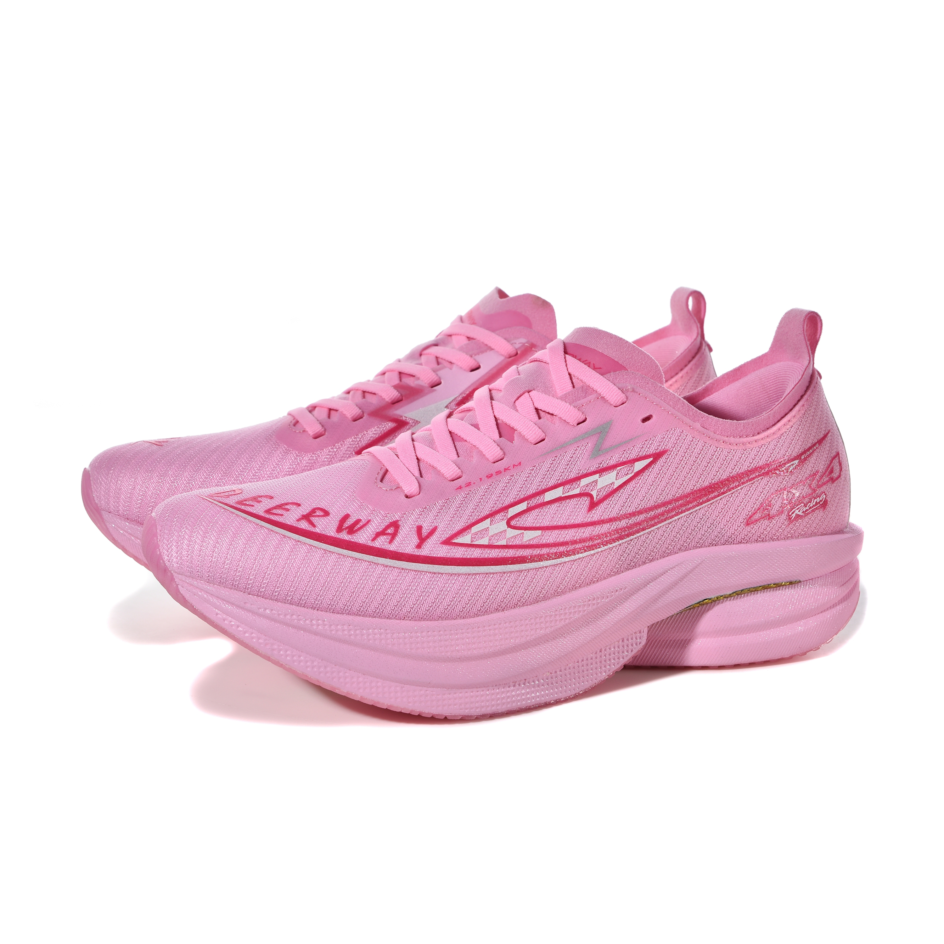 DEERWAY Cushioning Slip Resistant Breathable Low top Full Length Gold Carbon Plate+Supercritical Technology