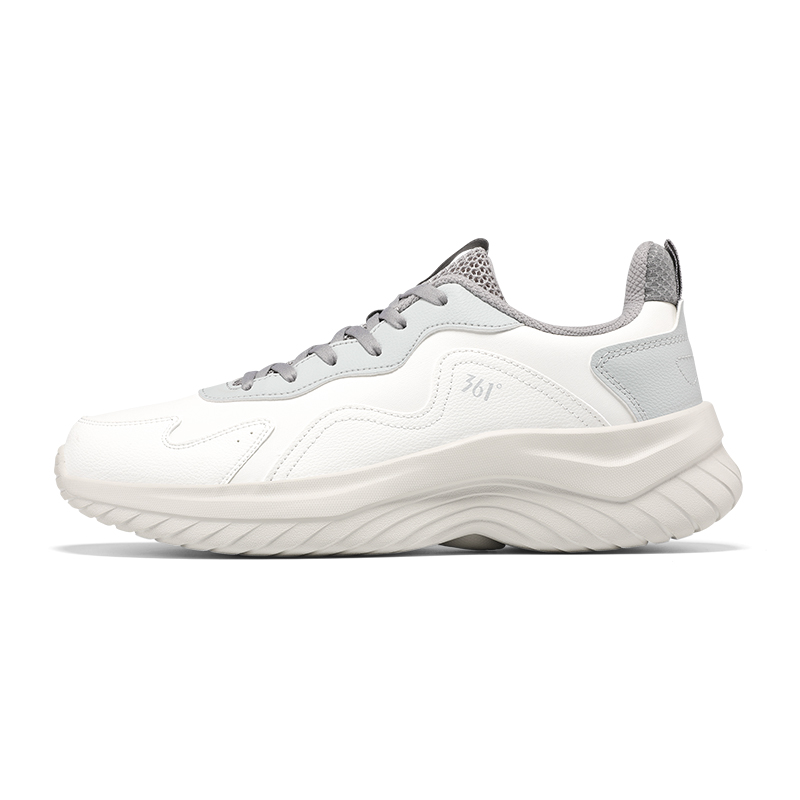 361° Fleece Lined, Comfortable Versatile Slip Resistant Lightweight Thermal Low top Running Shoes Men’s White Gray