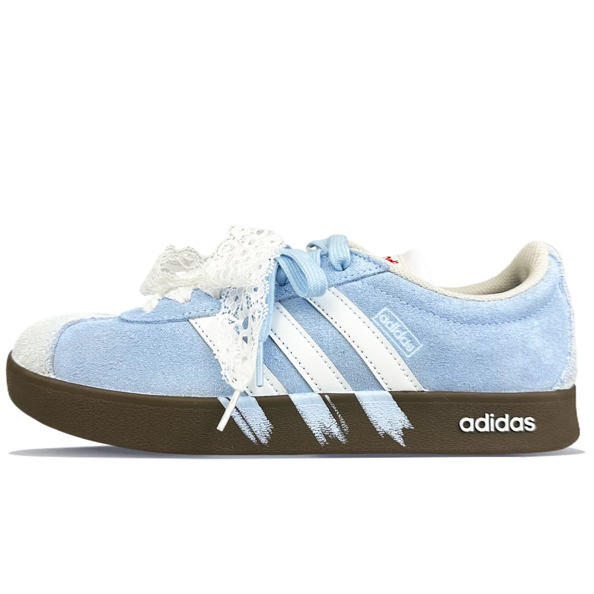 Adidas VL COURT 2.0 Cushioning Abrasion Resistant Low top Skateboard Shoes Unisex White Blue