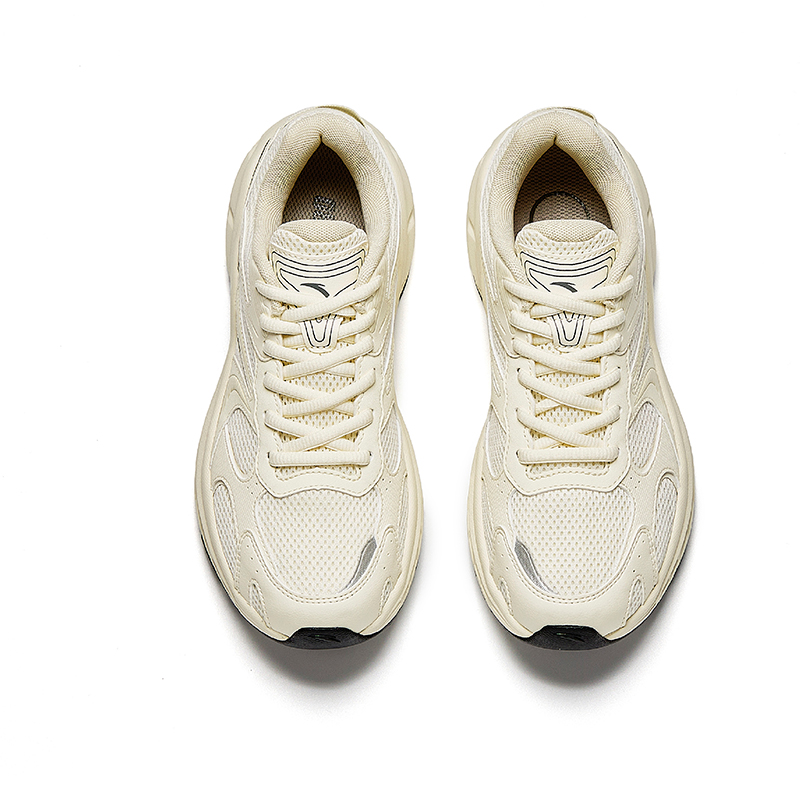 Anta Synthetic Leather, Textile Abrasion Resistant Cushioning Low top Casual Running Shoes Women’s White