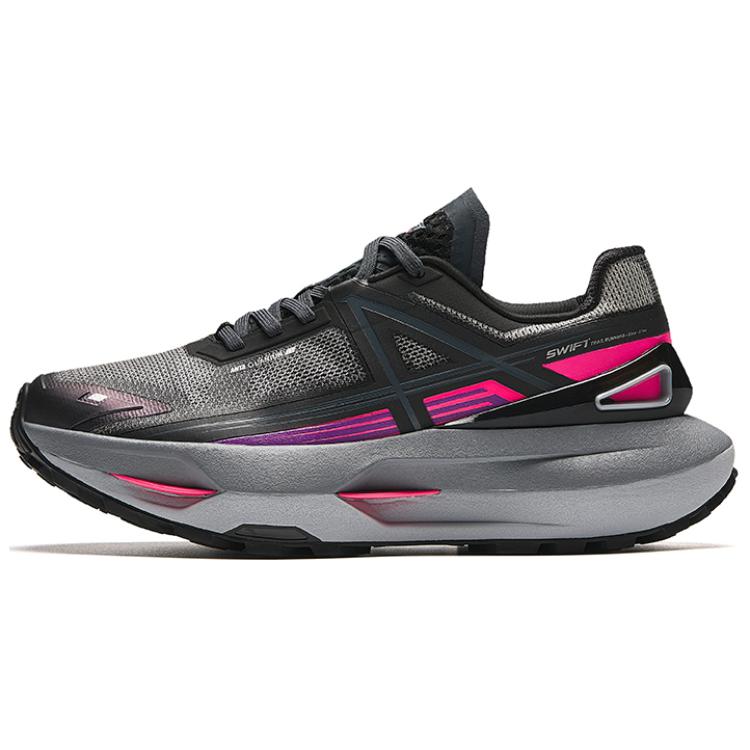 Anta Champion Swift Slip Resistant Abrasion Resistant Cushioning Low top Running Shoes Women’s Black Red