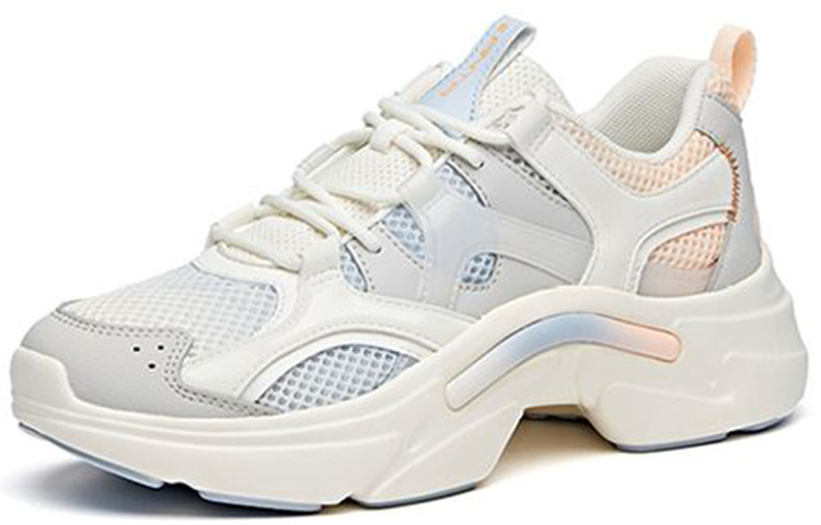 Anta Cushioning Slip Resistant Abrasion Resistant Low top Running Shoes Women’s White Blue Pink