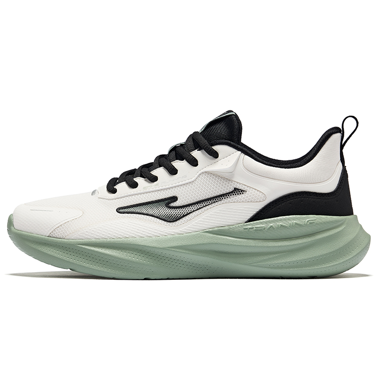 Erke Cushioning Lightweight Rebound Low top Casual Running Shoes Men’s Microcrystal White Jet Black Emerald Wave