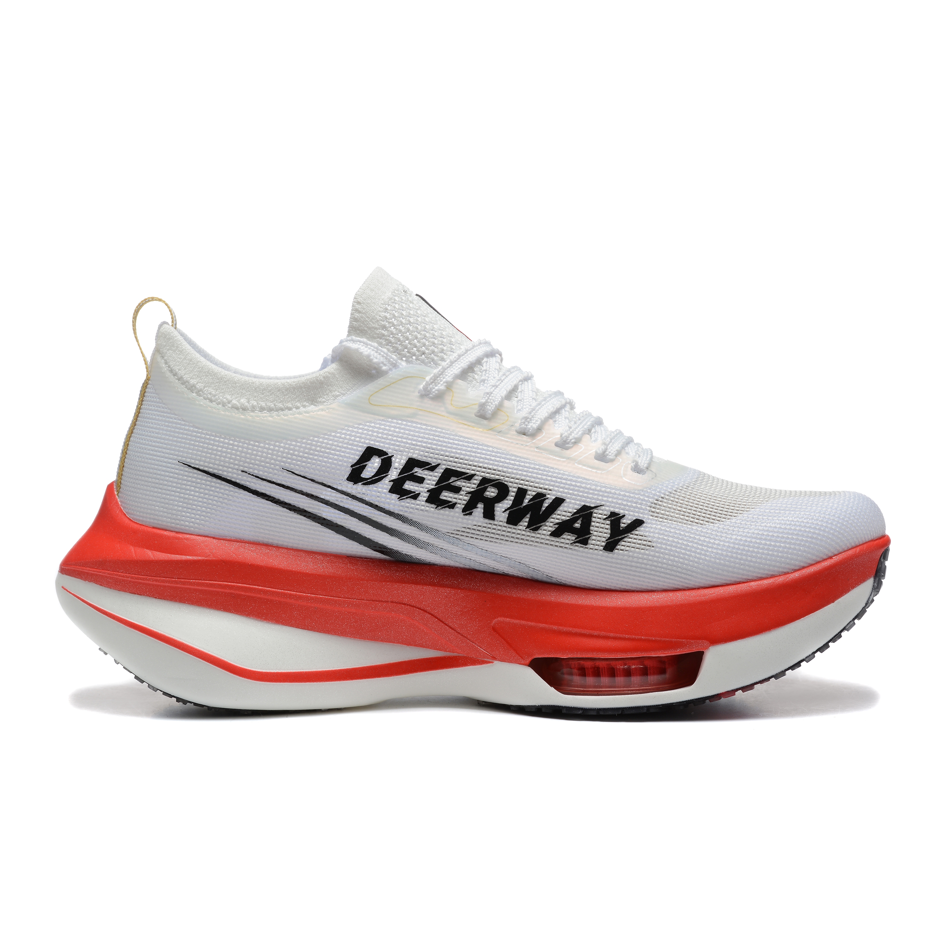 DEERWAY Running Shoes Unisex White Red