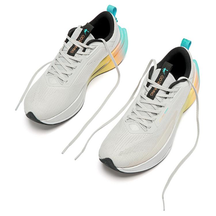 QIAODAN Cushioning Breathable Rebound Low top Casual Running Shoes Men’s Gray