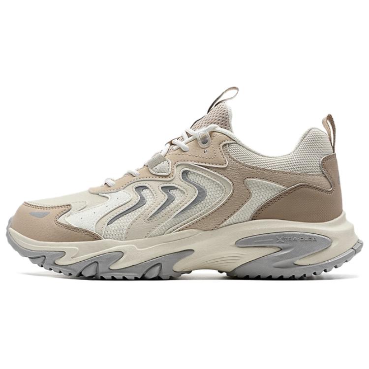 XTEP Slip Resistant, Abrasion Resistant, Lightweight Low top Outdoor Shoes Men’s Beige Brown
