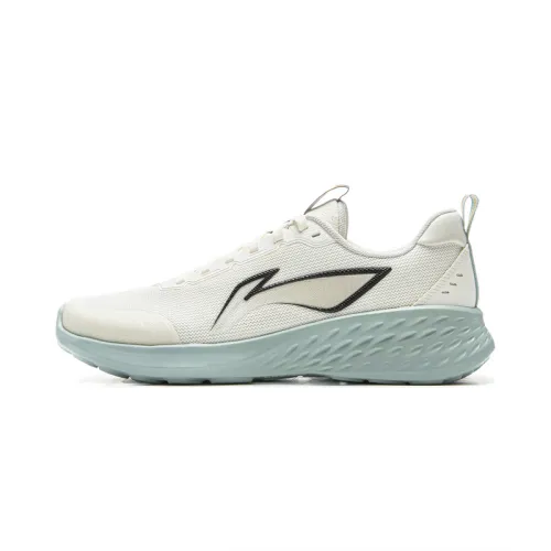 Li Ning Light Cloud Cushioning Slip Resistant Abrasion Resistant Lightweight Low top Running Shoes Men's Ivory