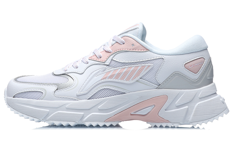 Li Ning Cushioning Slip Resistant Abrasion Resistant Breathable Lightweight Low top Sprint Running Shoes Women’s White
