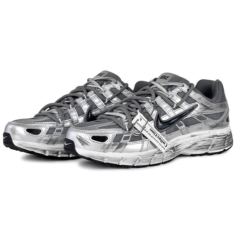 Nike P 6000 Cushioning, Wear Resistant Low top Casual City Commuting Running Shoes Unisex Silver