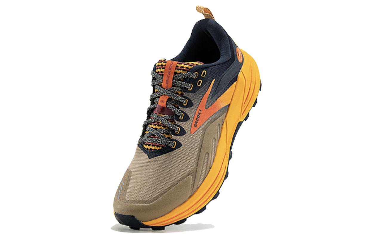 Brooks Cascadia 16 Comfortable And Trendy Cushioning, Wear Resistant Low top Running Shoes Men’s Brown Orange