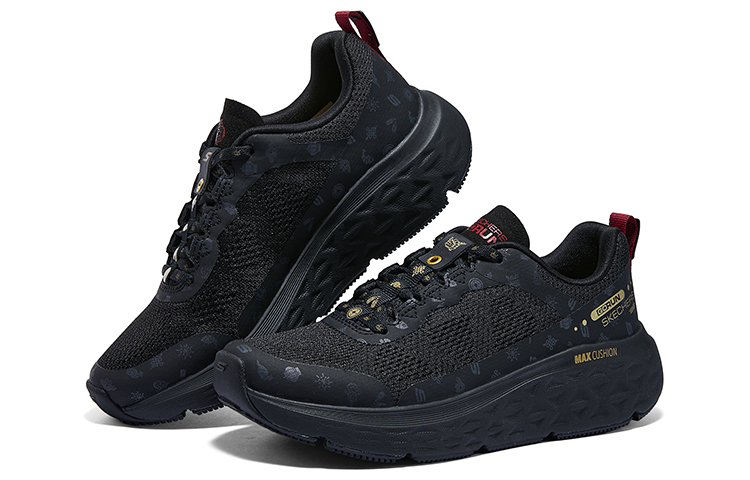Skechers Cushioning Abrasion Resistant Cushioning, Wear Resistant Low top Running Shoes Women’s Black Gold