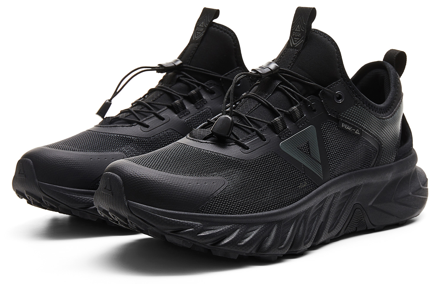 PEAK Cushioning Slip Resistant Abrasion Resistant Breathable Rebound Low top Running Shoes Men’s Black Magnet Gray