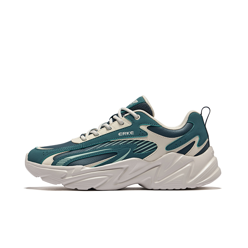 Erke Running Shoes Men’s Low Top Pine Green, Copper Cyan